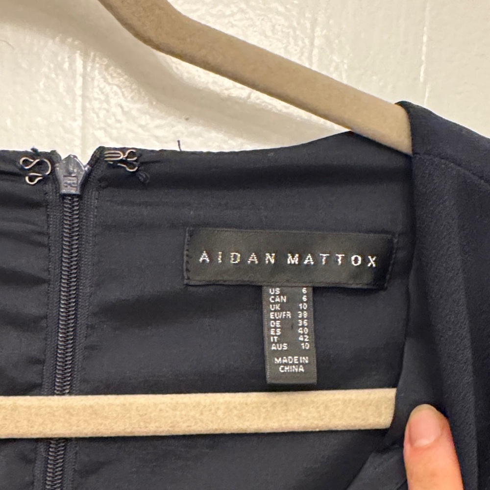 Aidan Mattox Navy Feather dress - Picture 6 of 15